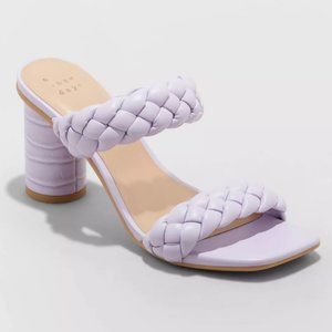 A New Day Basil Mule Heels Faux Leather in Lilac Purple - NWT Women's Size 9.5